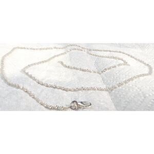 Sterling Silver 925 Plated 28" Double Water Wave Chain Necklace Lobster Clasp